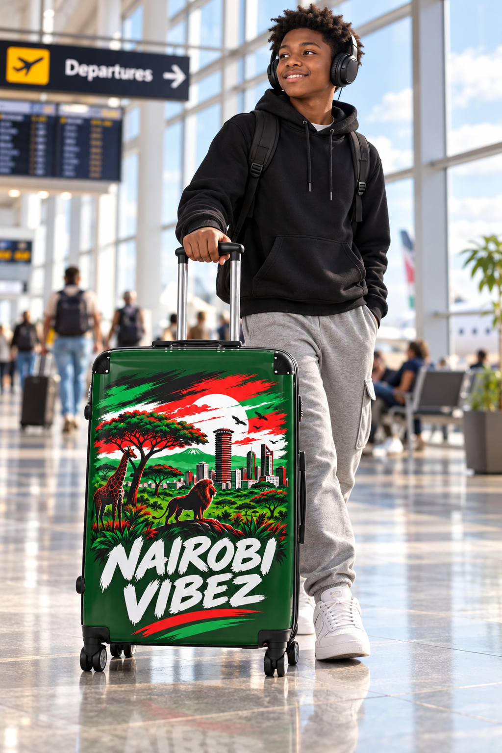Nairobi Vibez Suitcase | African Safari Skyline Luggage