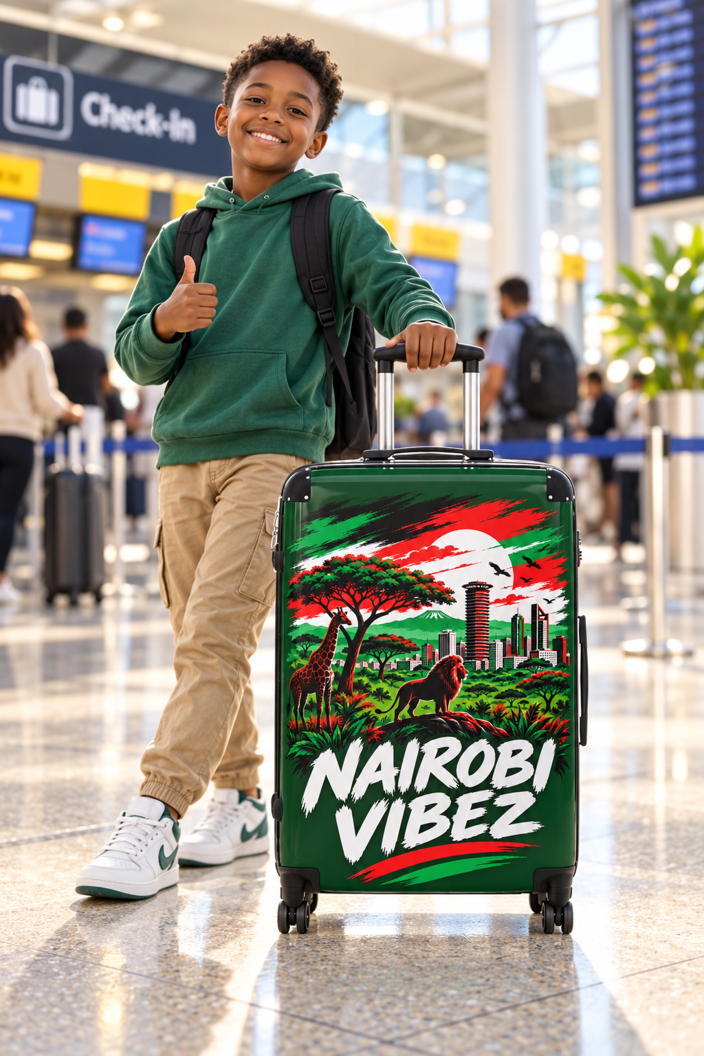 Nairobi Vibez Suitcase | African Safari Skyline Luggage
