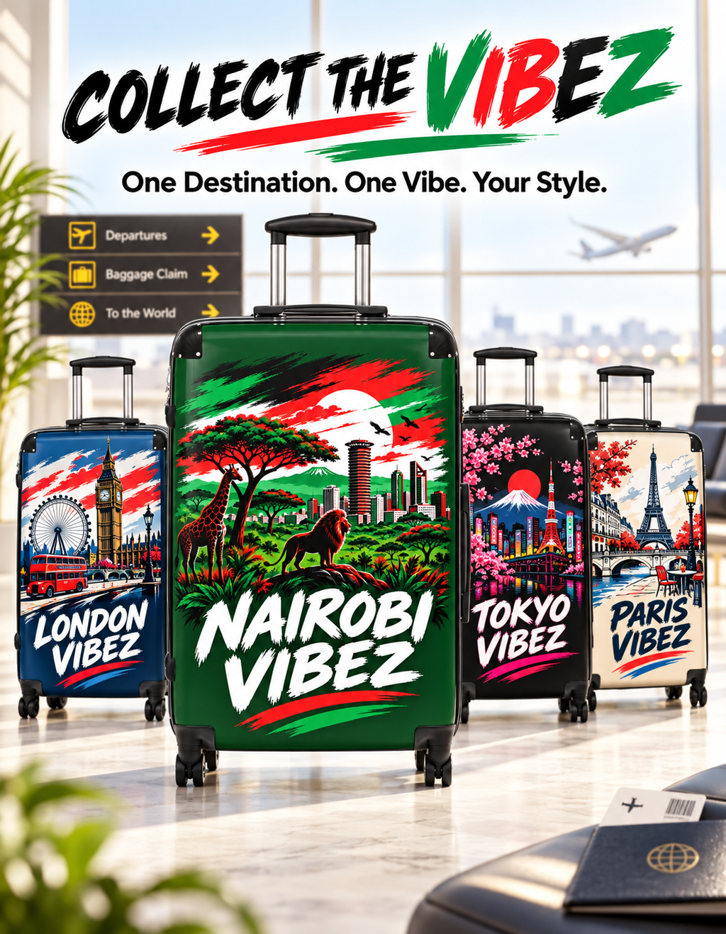 Nairobi Vibez Suitcase | African Safari Skyline Luggage