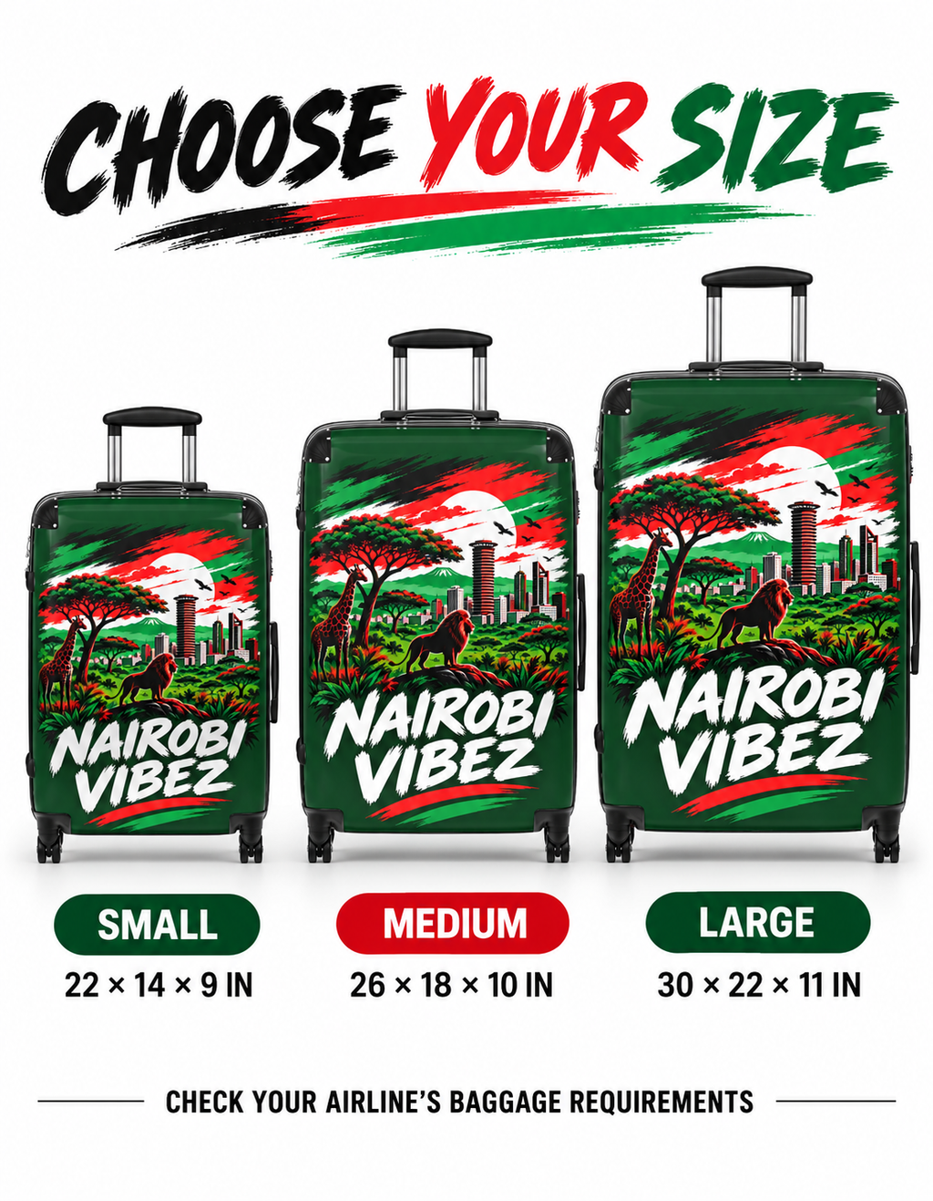 Nairobi Vibez Suitcase | African Safari Skyline Luggage