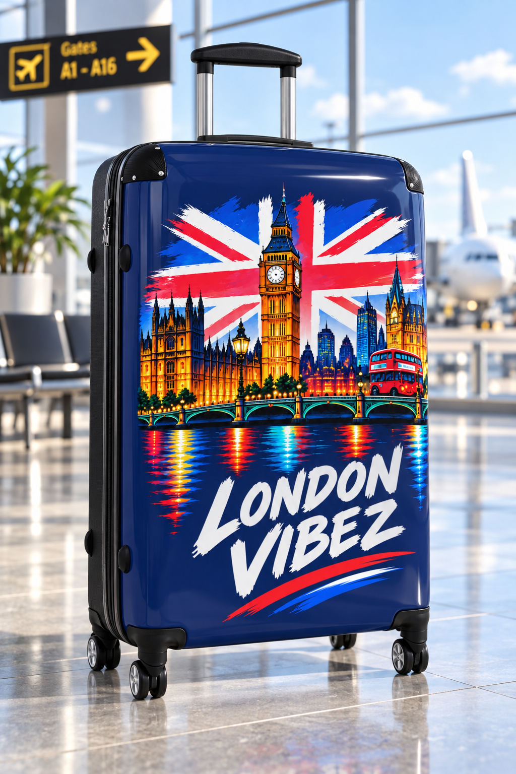 London Vibez Suitcase | Union Jack Big Ben Skyline Carry-On