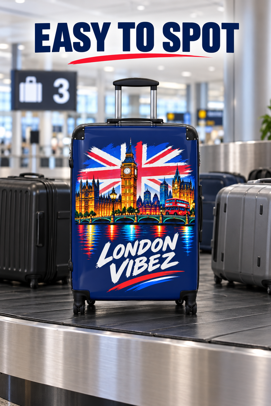 London Vibez Suitcase | Union Jack Big Ben Skyline Carry-On