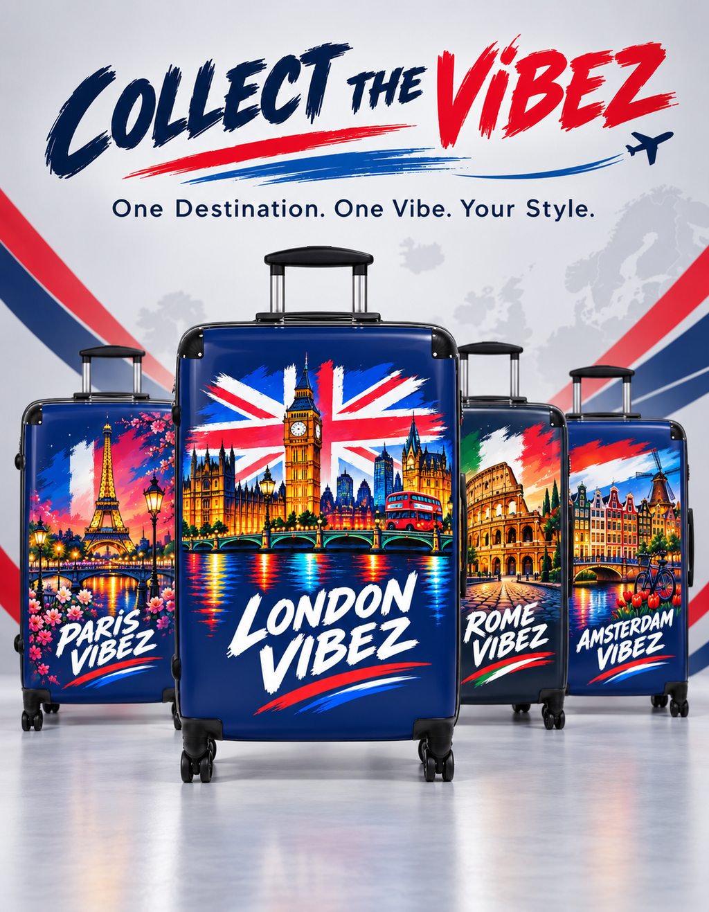 London Vibez Suitcase | Union Jack Big Ben Skyline Carry-On
