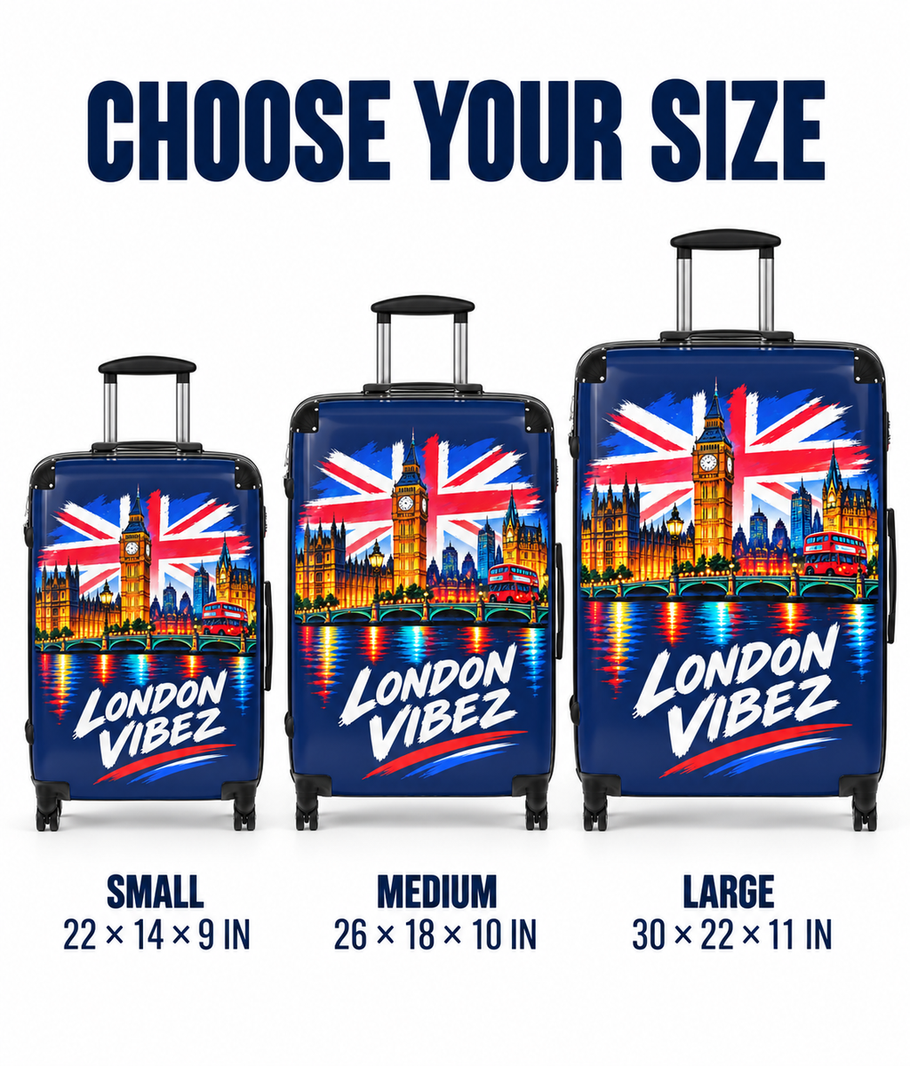 London Vibez Suitcase | Union Jack Big Ben Skyline Carry-On
