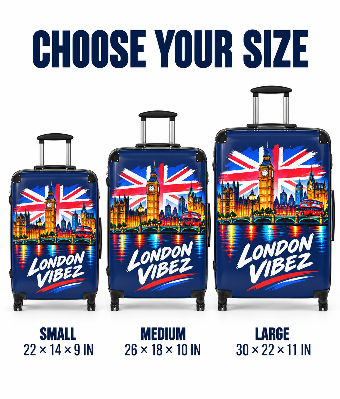London Vibez Suitcase | Union Jack Big Ben Skyline Carry-On