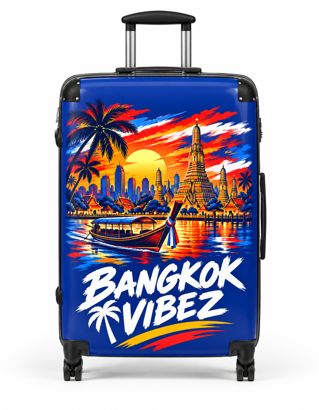 Bangkok Vibez Suitcase | Tropical Sunset Cityscape Luggage Cover