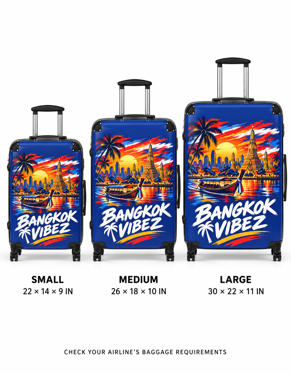 Bangkok Vibez Suitcase | Tropical Sunset Cityscape Luggage Cover