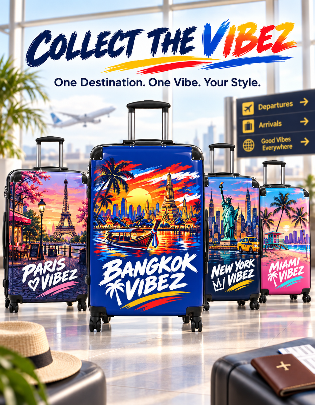 Bangkok Vibez Suitcase | Tropical Sunset Cityscape Luggage Cover
