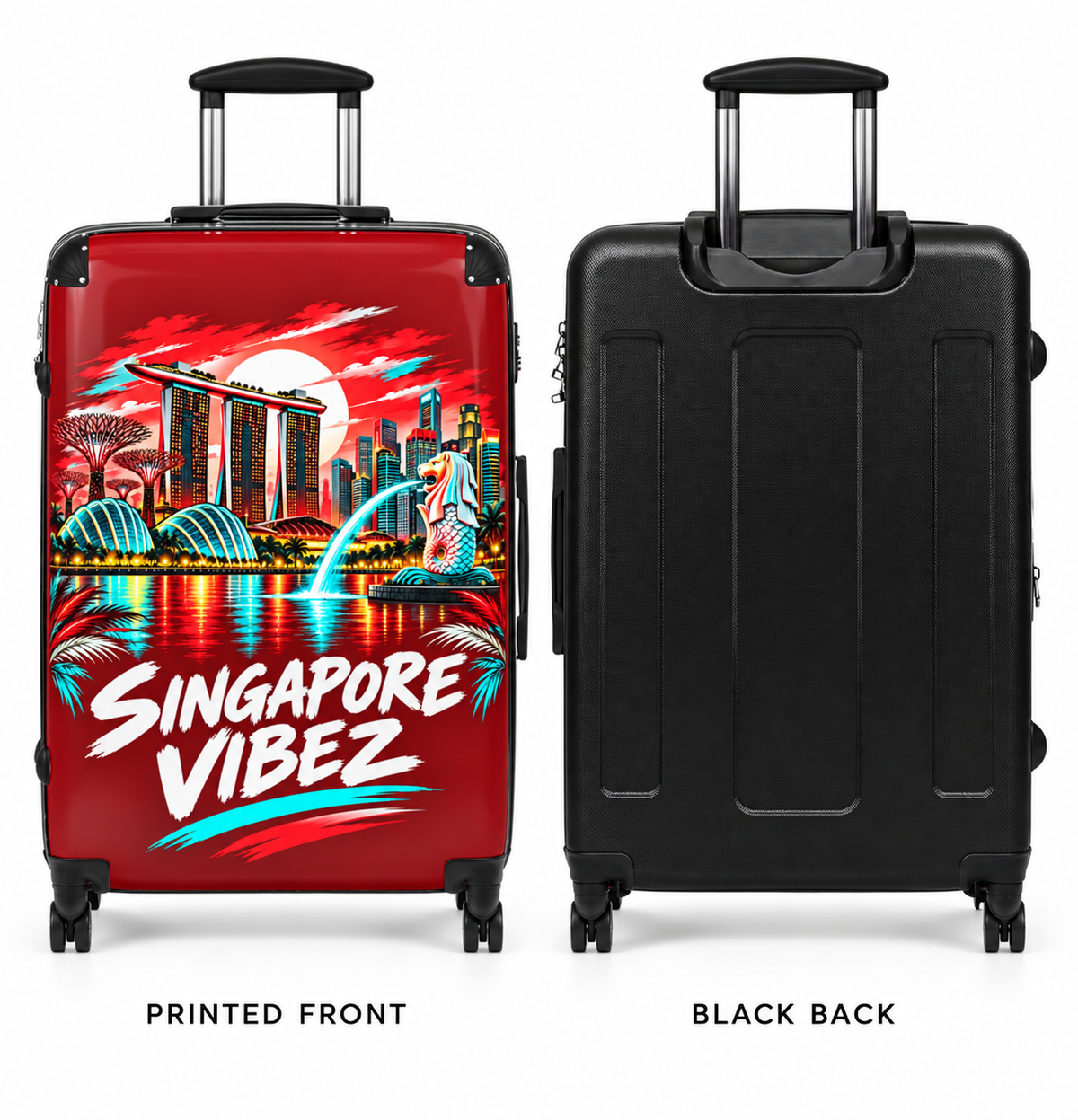 Singapore Vibez Suitcase | Merlion Marina Bay Skyline Luggage