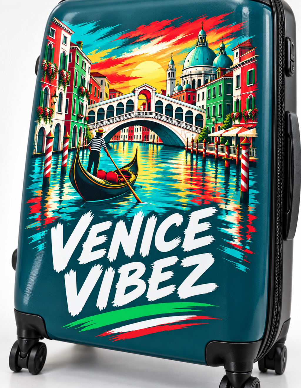 Venice Vibez Suitcase | Colorful Gondola Canal Travel Luggage