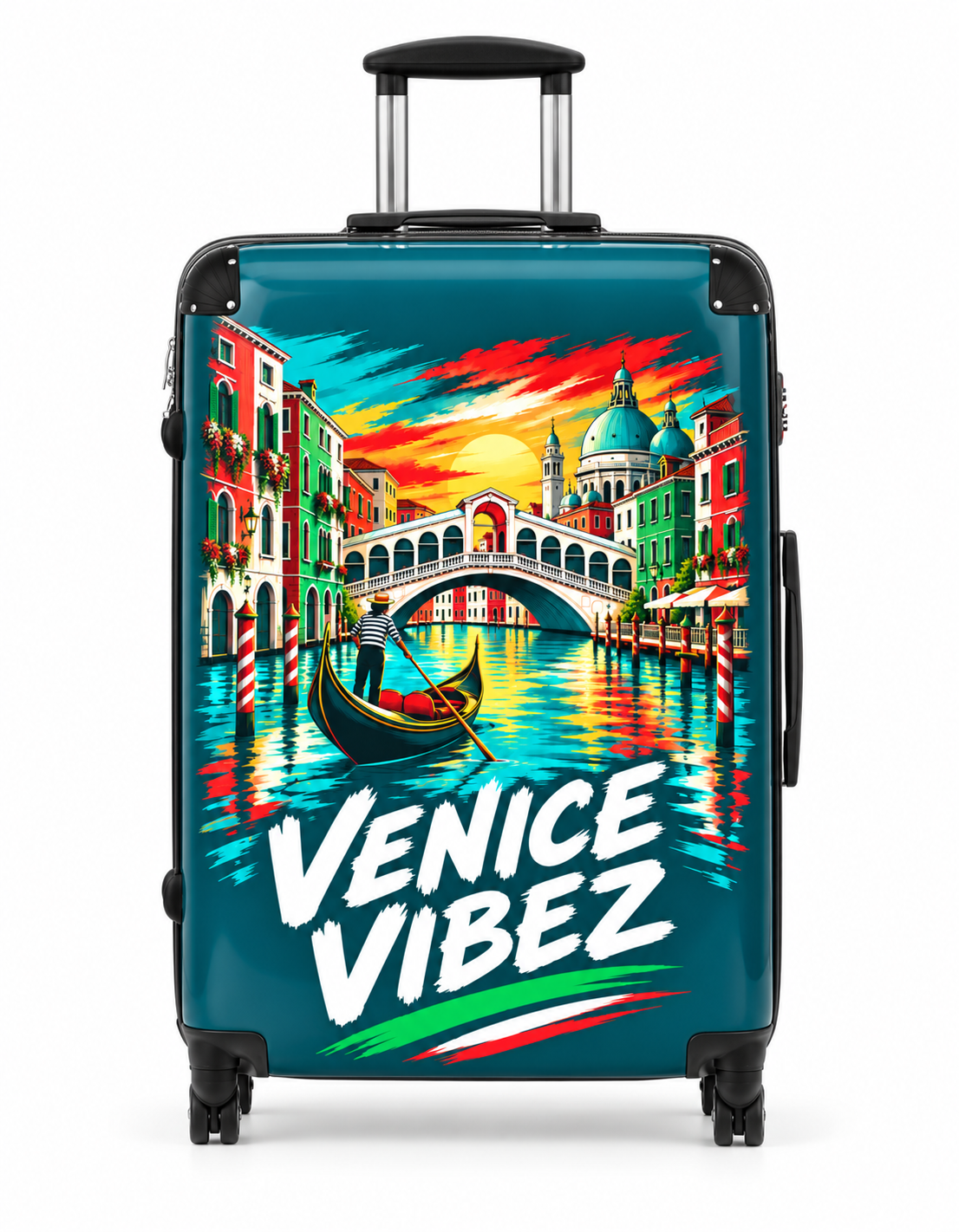 Venice Vibez Suitcase | Colorful Gondola Canal Travel Luggage