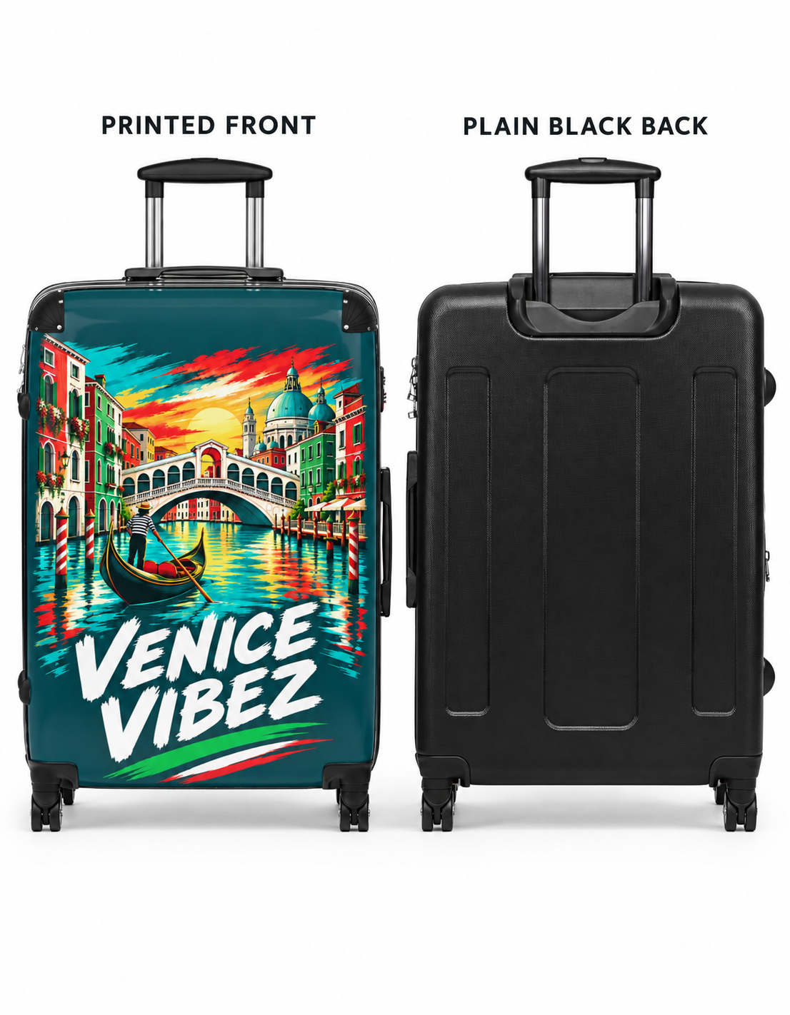Venice Vibez Suitcase | Colorful Gondola Canal Travel Luggage