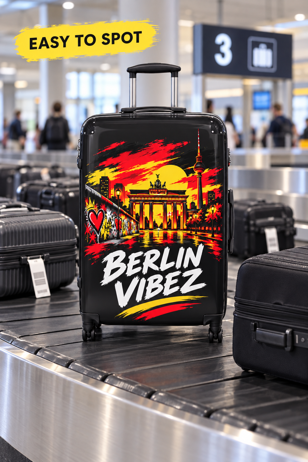 Berlin Vibez Suitcase | Brandenburger Tor Graphic Luggage
