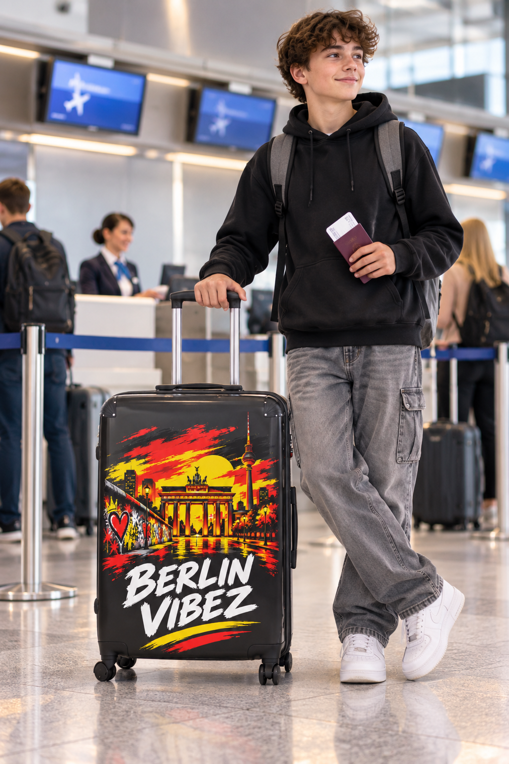 Berlin Vibez Suitcase | Brandenburger Tor Graphic Luggage