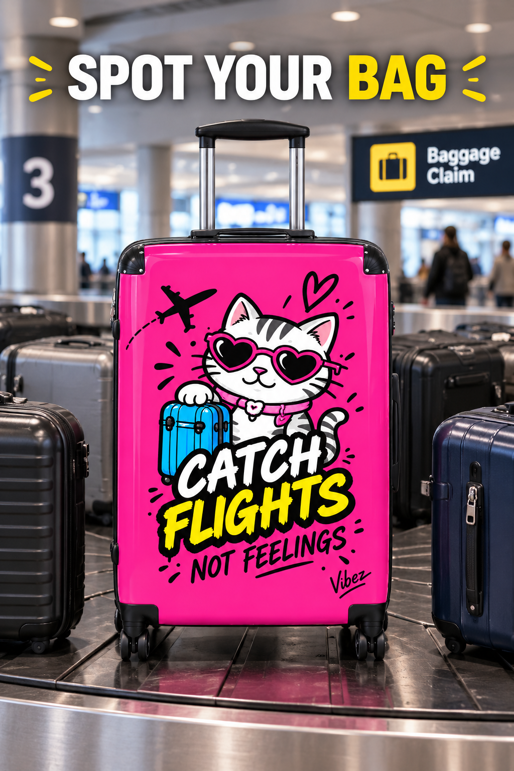 Catch Flights Not Feelings Suitcase