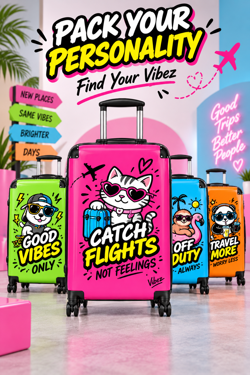 Catch Flights Not Feelings Suitcase