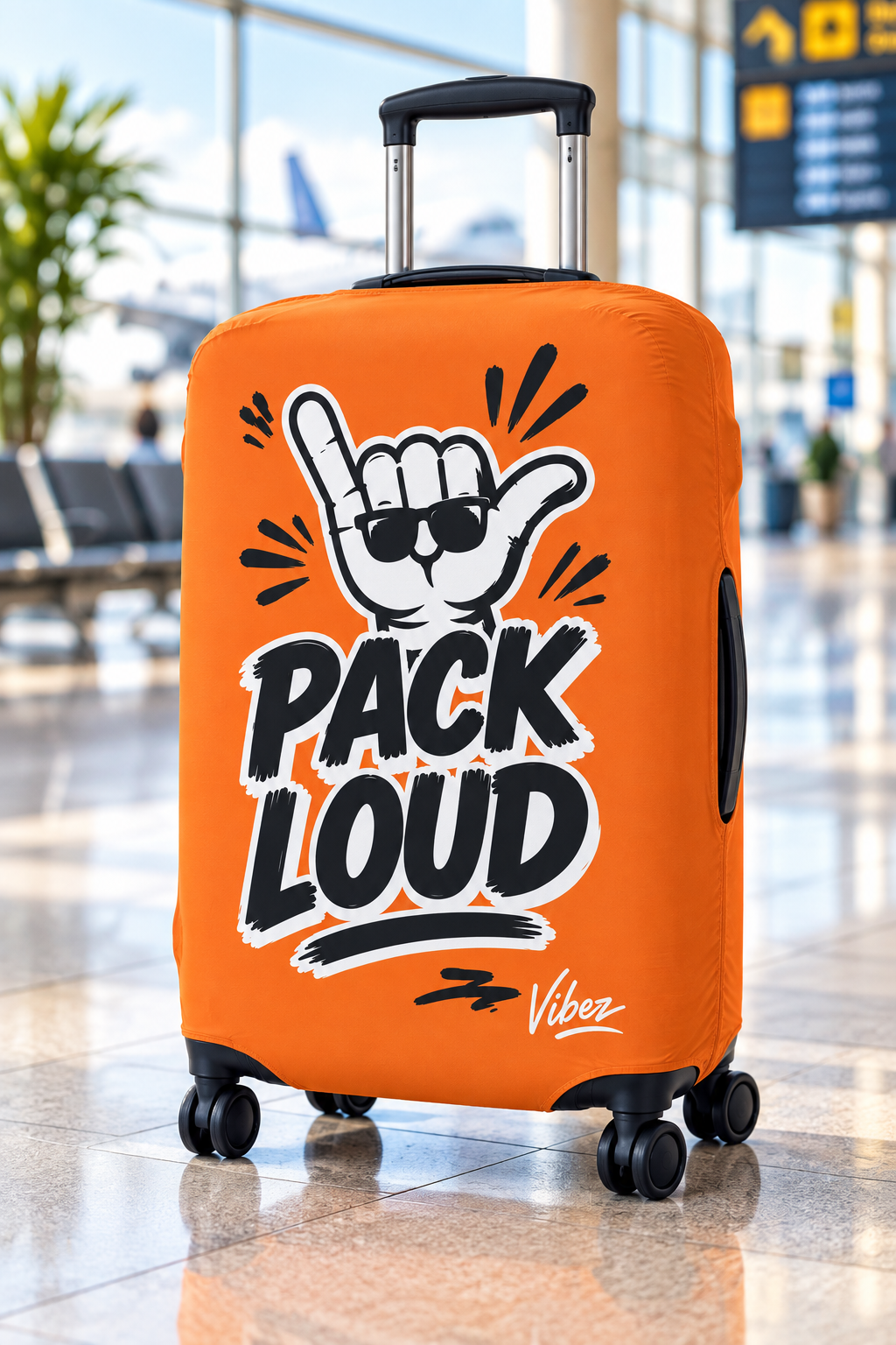 Pack Loud Shaka Luggage Cover | Orange Travel Protector
