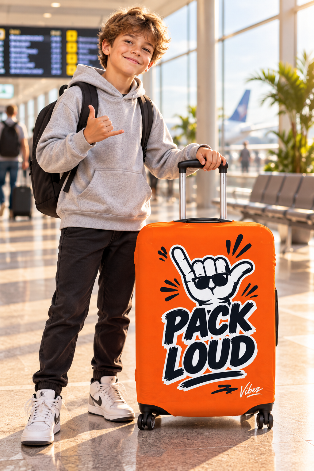 Pack Loud Shaka Luggage Cover | Orange Travel Protector