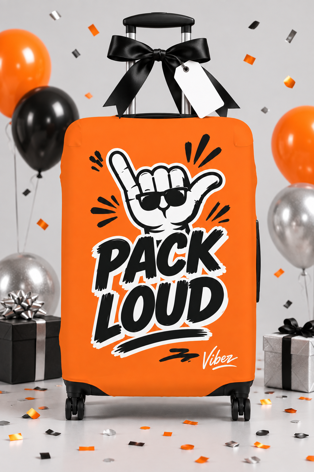 Pack Loud Shaka Luggage Cover | Orange Travel Protector