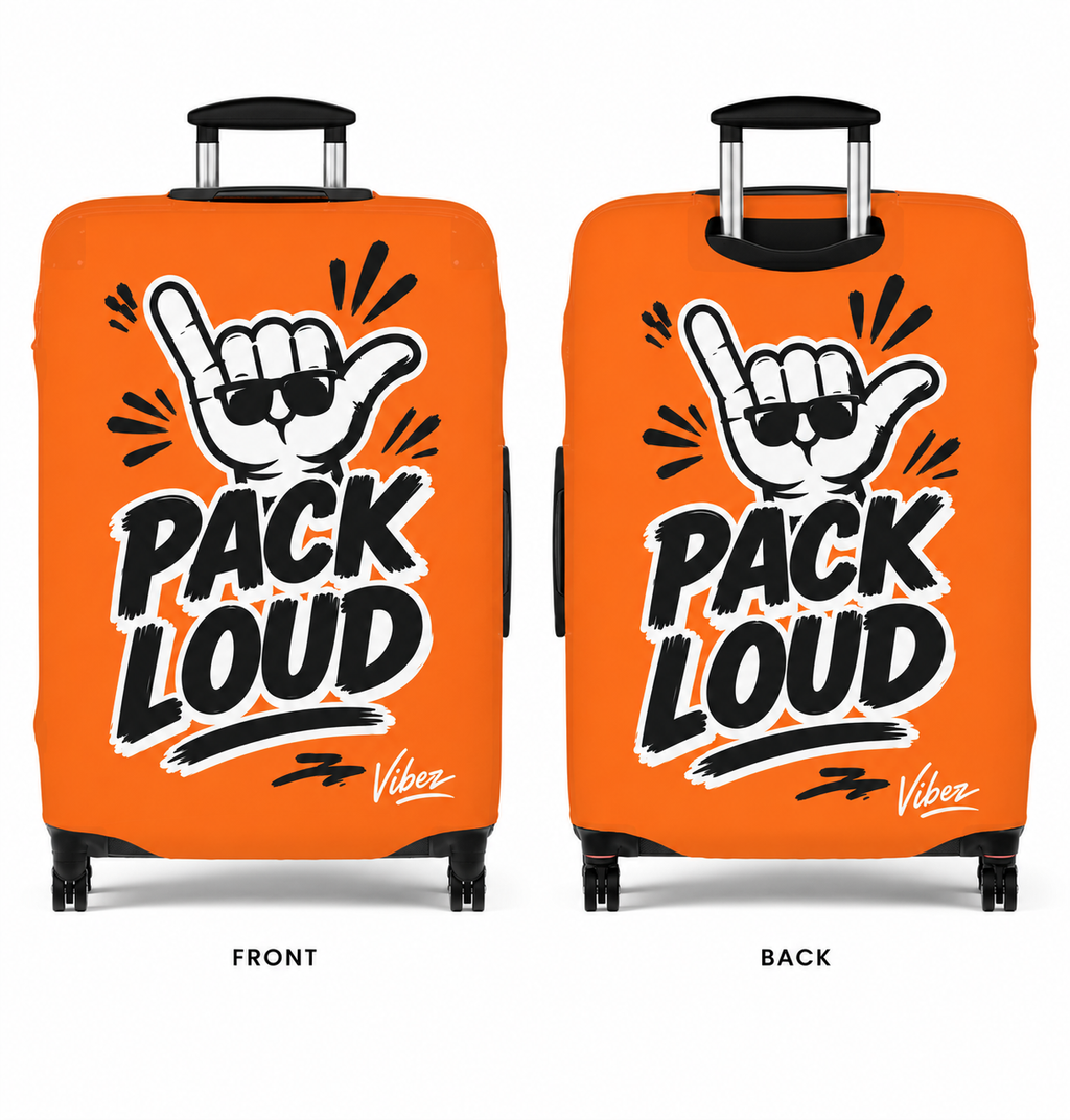 Pack Loud Shaka Luggage Cover | Orange Travel Protector