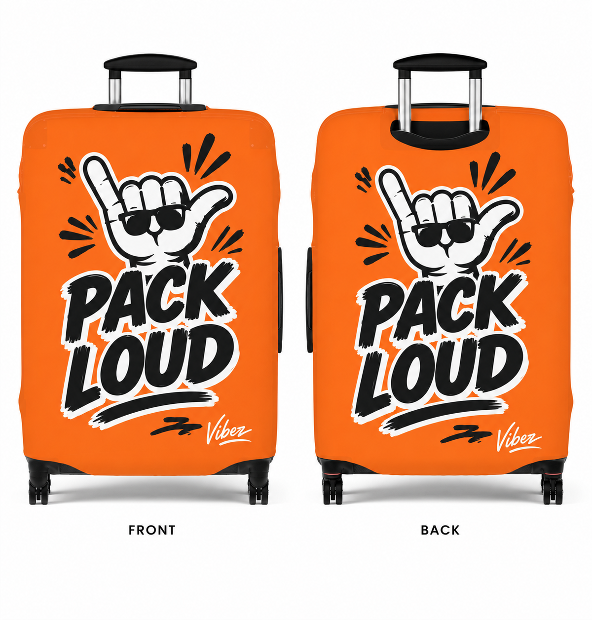 Pack Loud Shaka Luggage Cover | Orange Travel Protector