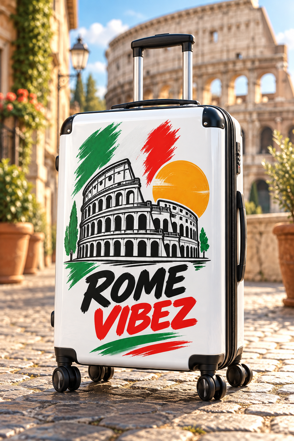 Rome Vibez Suitcase | Colosseum Italy Travel Luggage