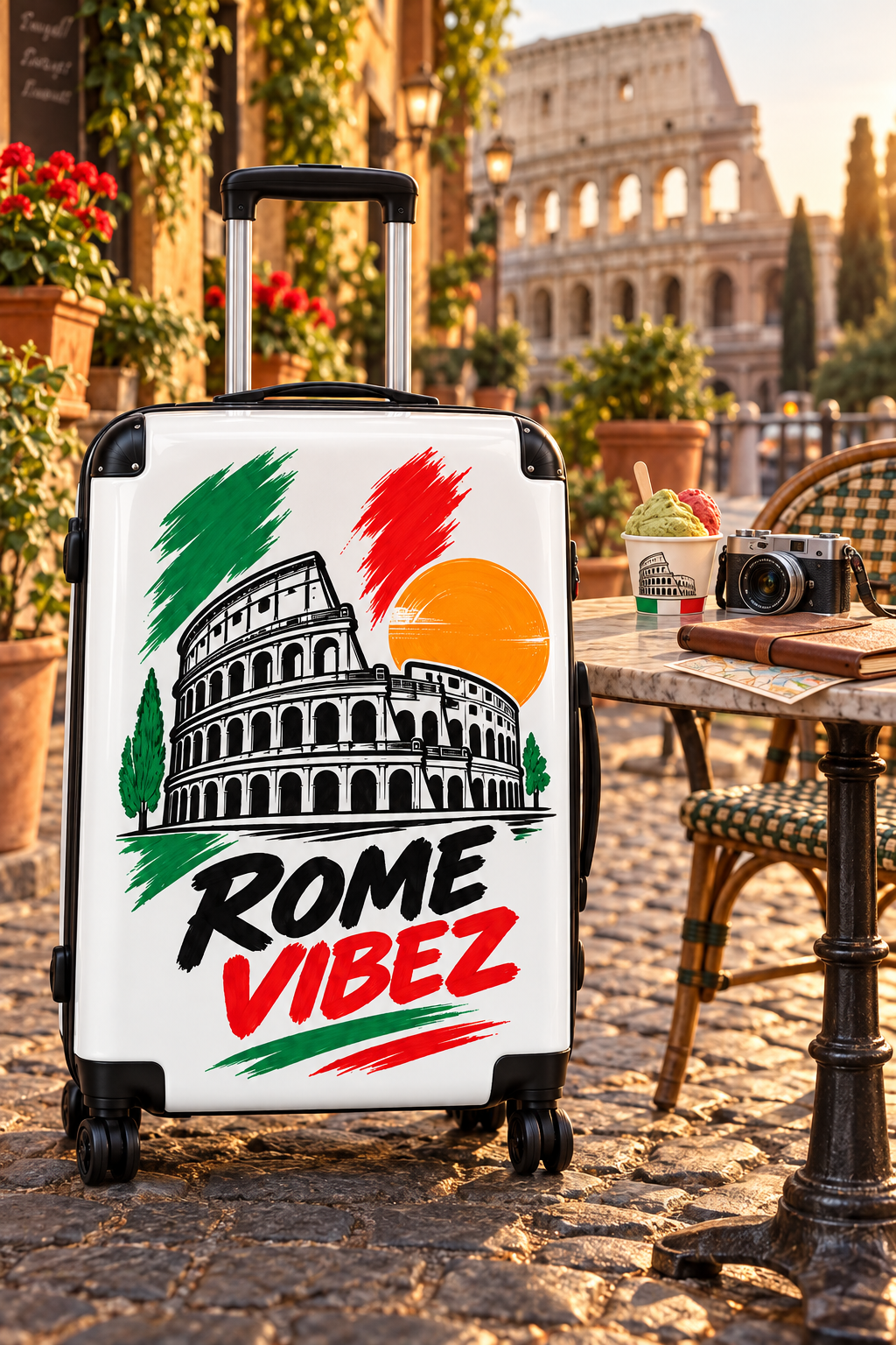 Rome Vibez Suitcase | Colosseum Italy Travel Luggage
