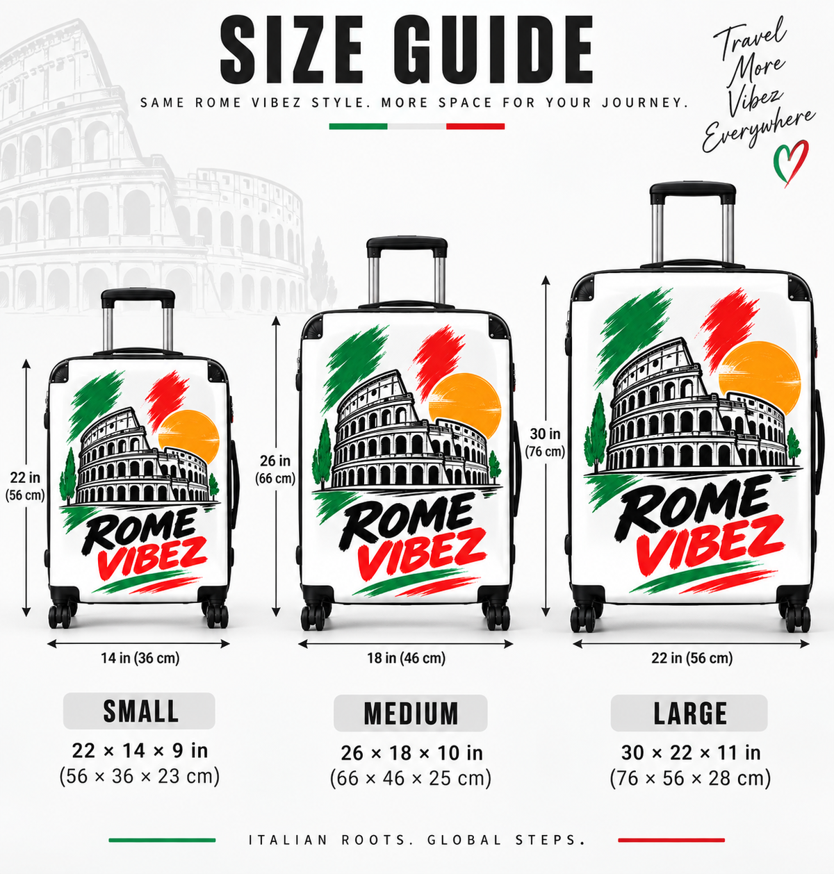 Rome Vibez Suitcase | Colosseum Italy Travel Luggage