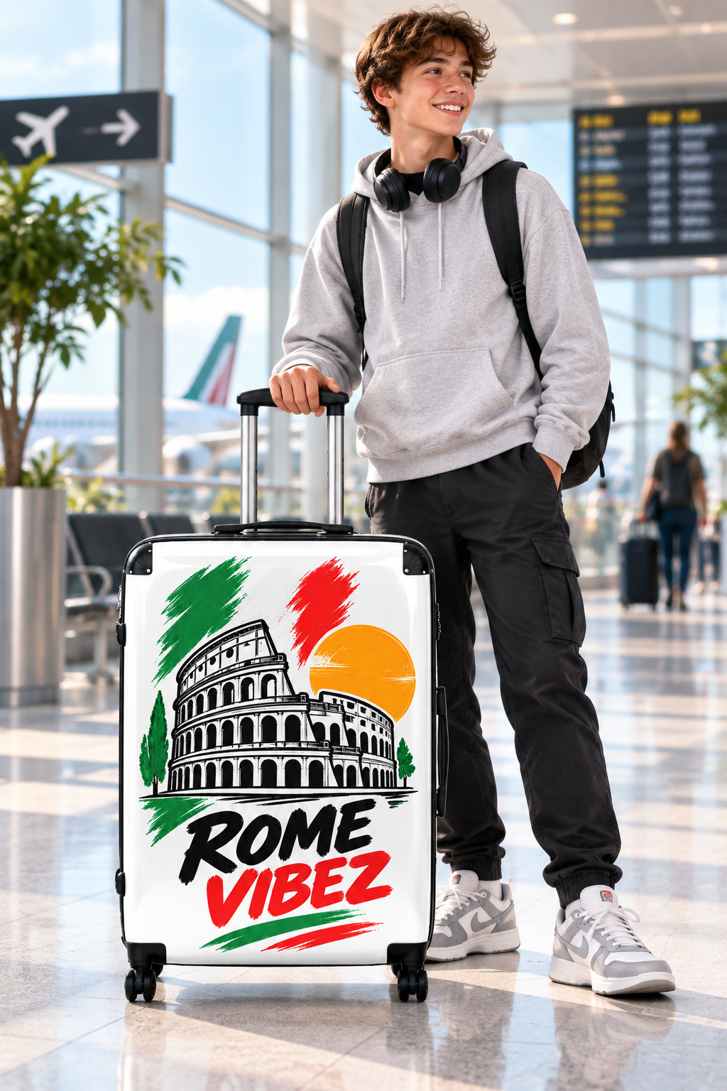 Rome Vibez Suitcase | Colosseum Italy Travel Luggage