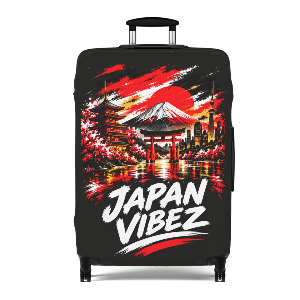 Japan Vibez Luggage Cover | Mount Fuji Torii Skyline Travel