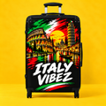 Italy Vibez Hard Shell Suitcase, Italian Flag & Landmark Spinner Luggage, Rome Venice Pisa Design, Travel Gift