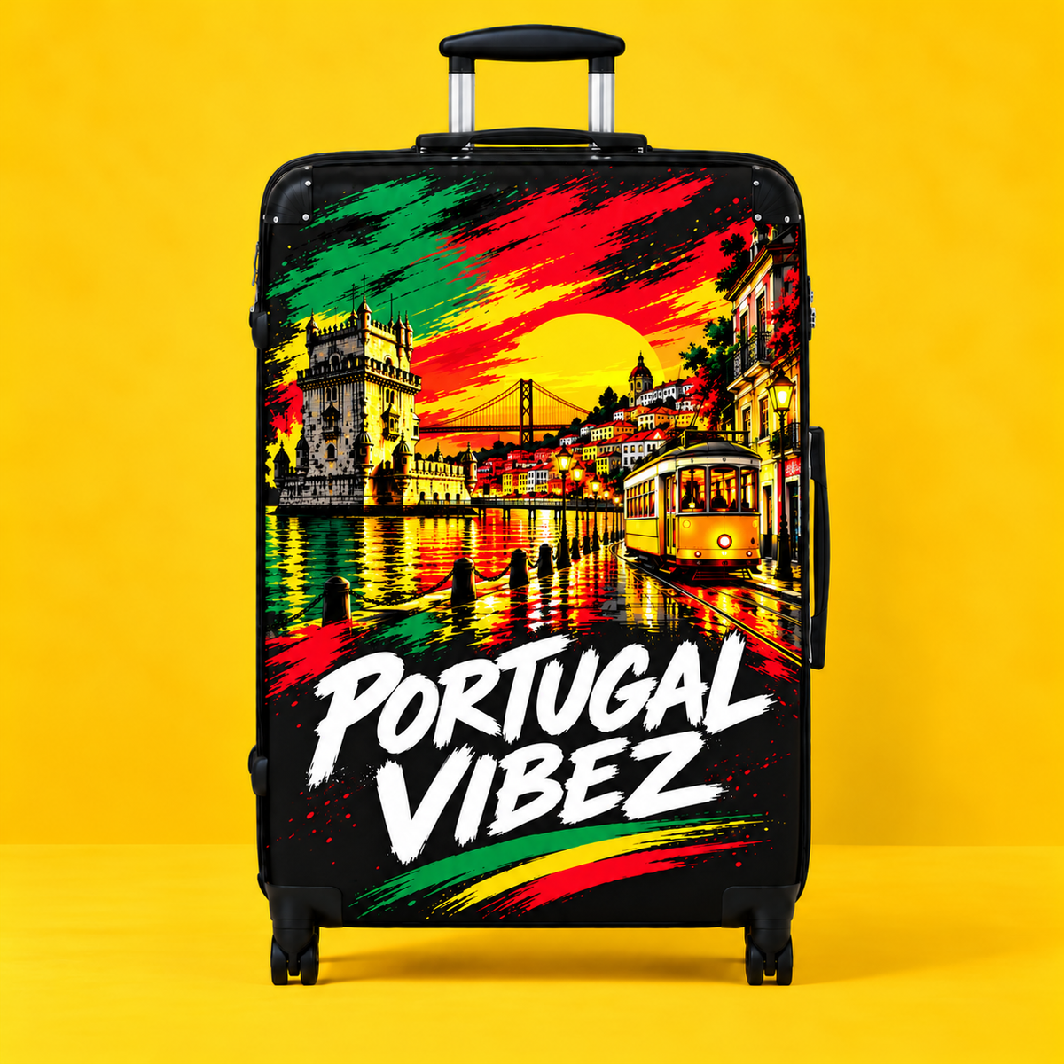 Portugal Vibez suitcase | Lisbon skyline travel luggage