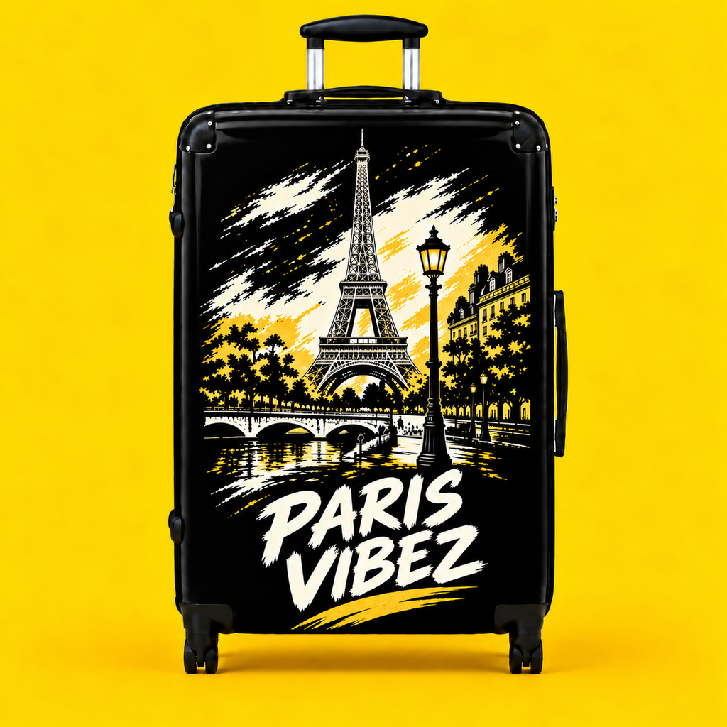 Paris Vibez Suitcase | Eiffel Tower Travel Luggage