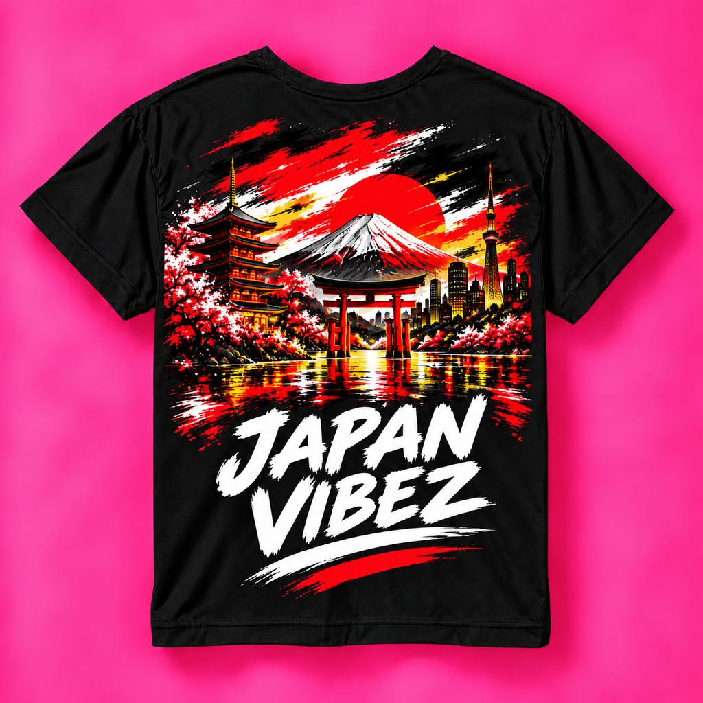 Japan Vibez Kids Jersey | Mount Fuji Torii Cherry Blossom Graphic