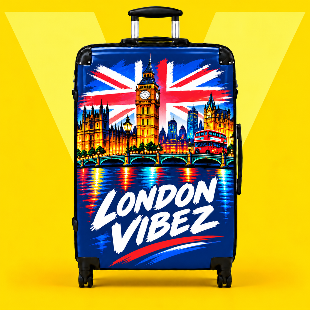 London Vibez Suitcase | Union Jack Big Ben Skyline Carry-On