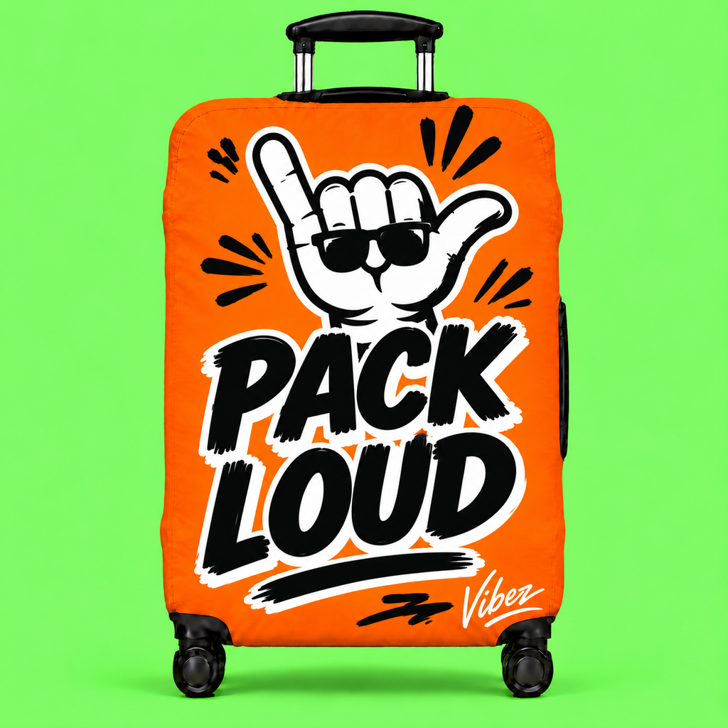 Pack Loud Shaka Luggage Cover | Orange Travel Protector