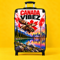 Canada Vibez Moose Suitcase | Canadian Flag, Skyline, Lake Scene