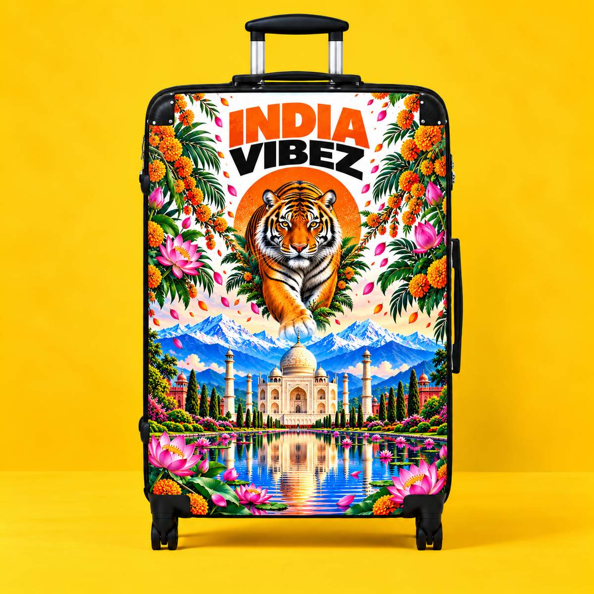 India Vibez Suitcase | Taj Mahal Tiger Travel Luggage