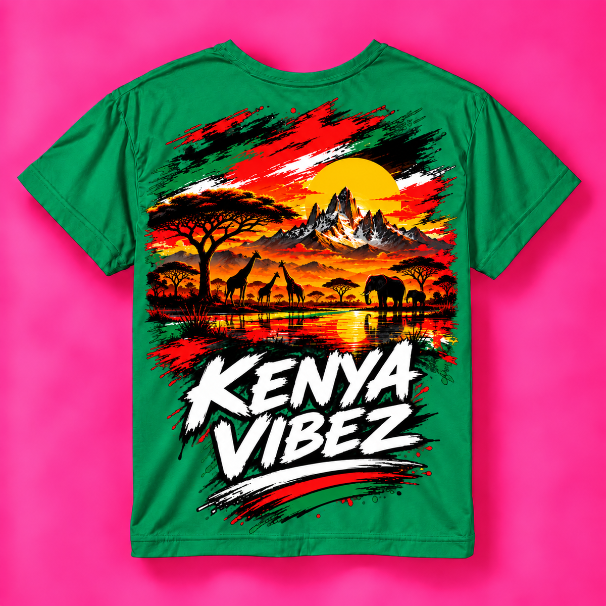 Kenya Vibez Sunset Safari Kids Jersey | African Wildlife Print