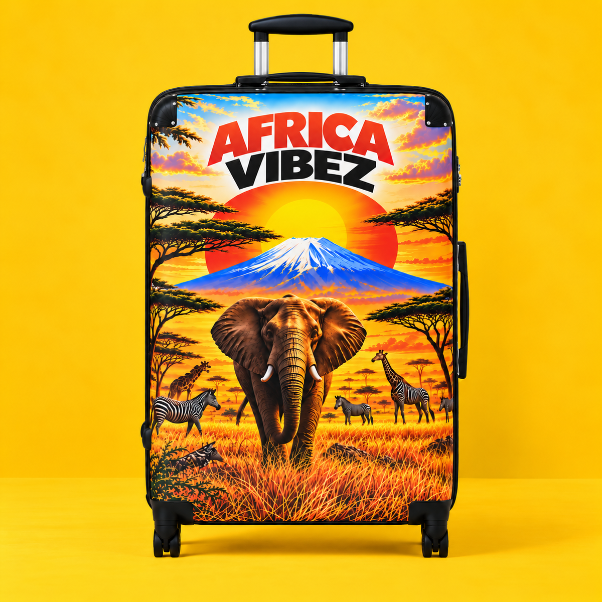 Africa Vibez Elephant Sunset Suitcase | Safari Luggage