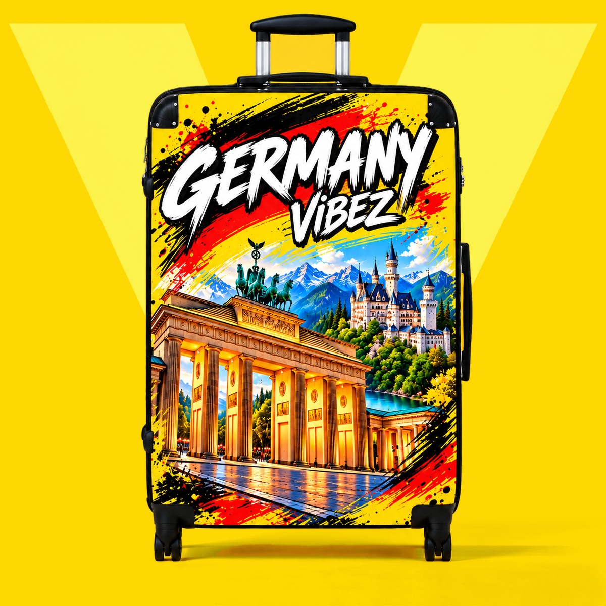 Germany Vibez Suitcase | Brandenburger Tor Neuschwanstein Luggage