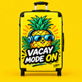 Pineapple "Vacay Mode On" Suitcase | Yellow Travel Luggage