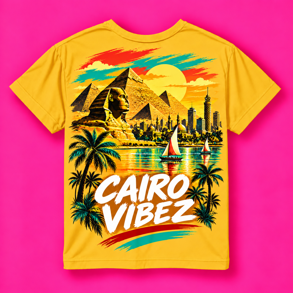 Cairo Vibez Kids Jersey | Egypt Pyramids Sphinx Tropical Graphic