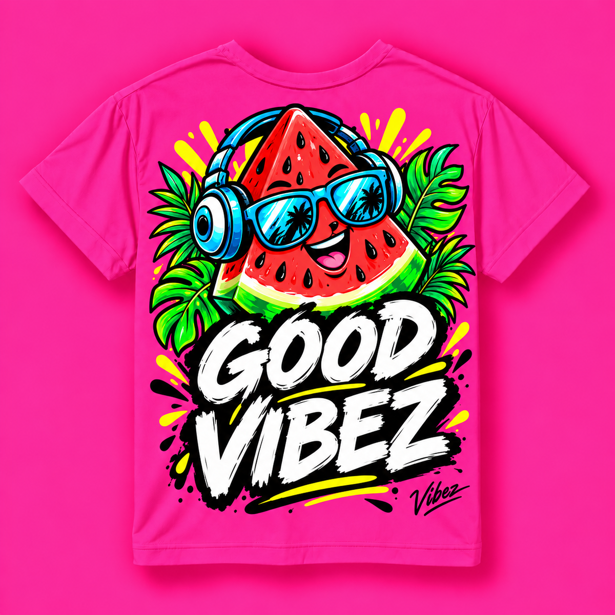 Good Vibez Watermelon Graphic Kids Jersey | Pink AOP