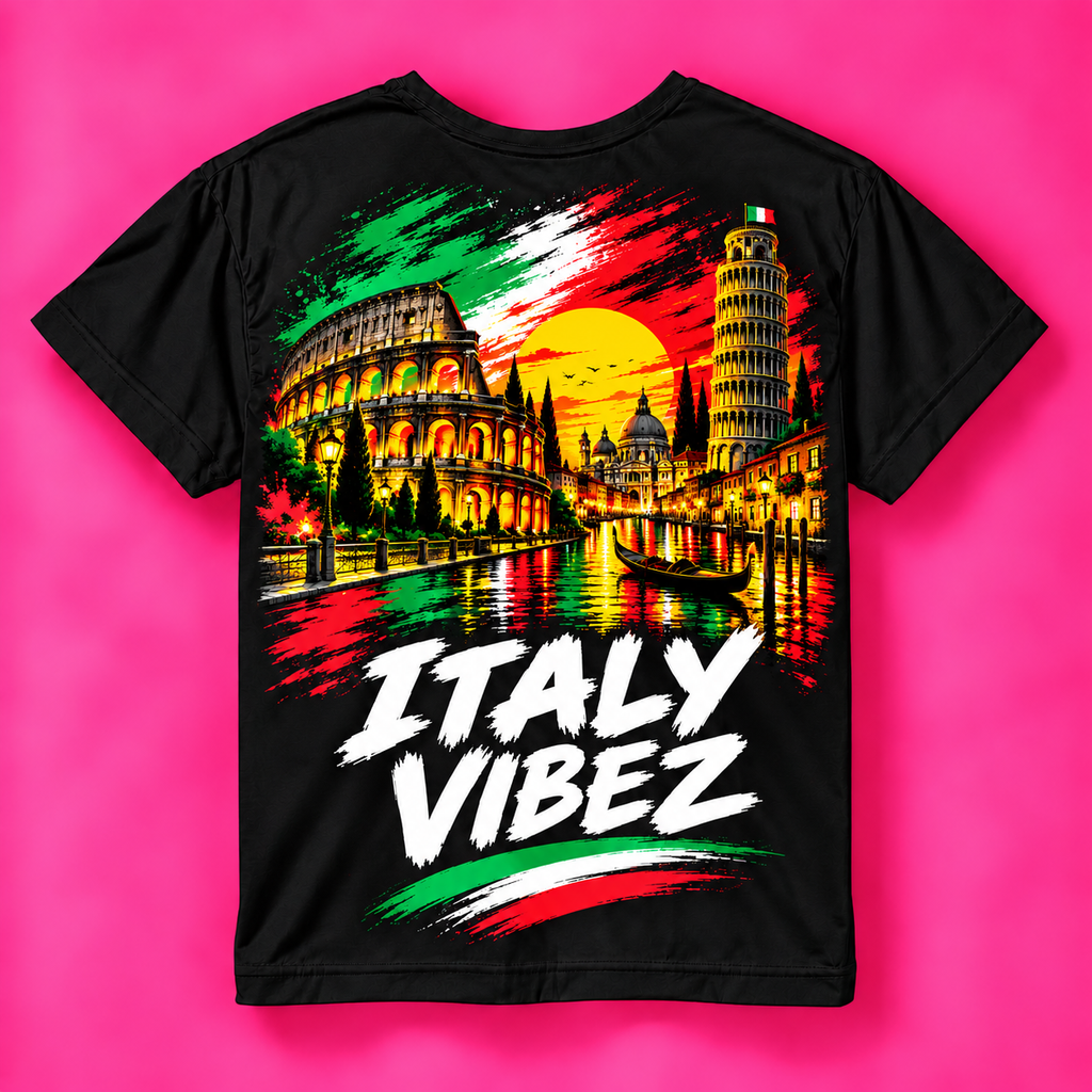 Italy Vibez Kids Jersey | Italian Flag Colosseum Leaning Tower Sports Tee