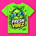 Fresh Vibez Lime Character Kids Jersey | Neon Green Sports Shirt