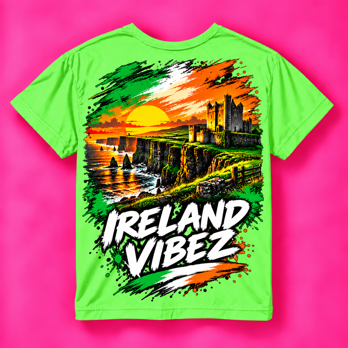 Ireland Vibez Kids Jersey | Irish Cliffs Sunset Graphic