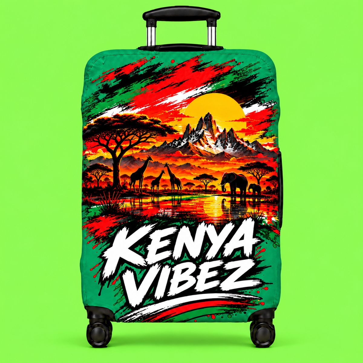 Kenya Vibez Luggage Cover | Safari Sunset Graphic Travel Cover