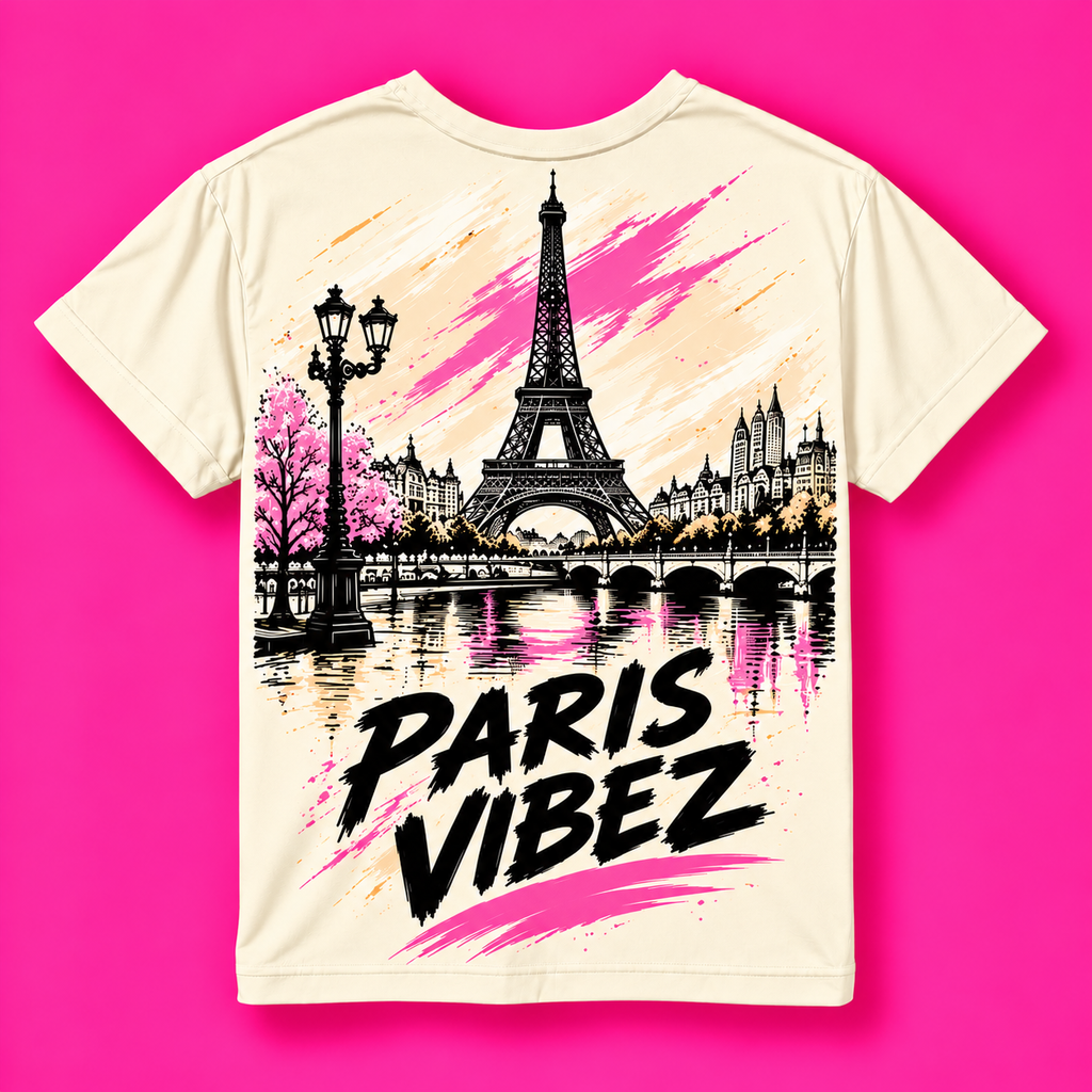 Paris Vibez Tee Kids Jersey | Eiffel Tower Graphic
