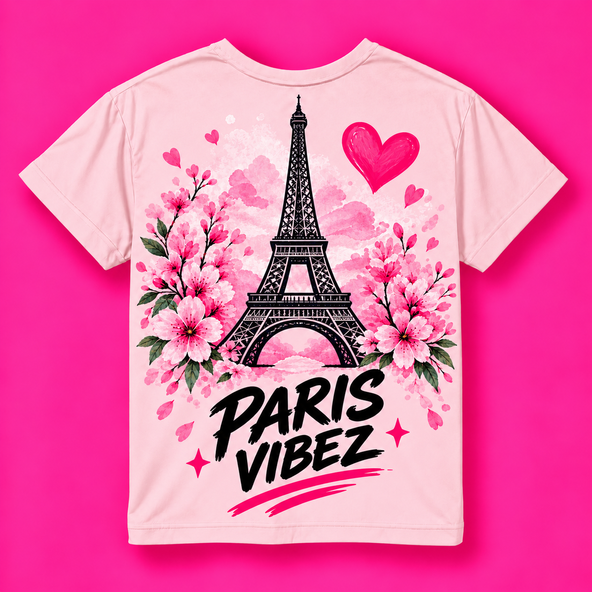 Paris Vibez Kids Jersey | Eiffel Tower Floral Heart Design